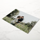 ハグとキス。バレンタインデー。金ゴールドモダン写真 箔シーズンカード (回転した状態)