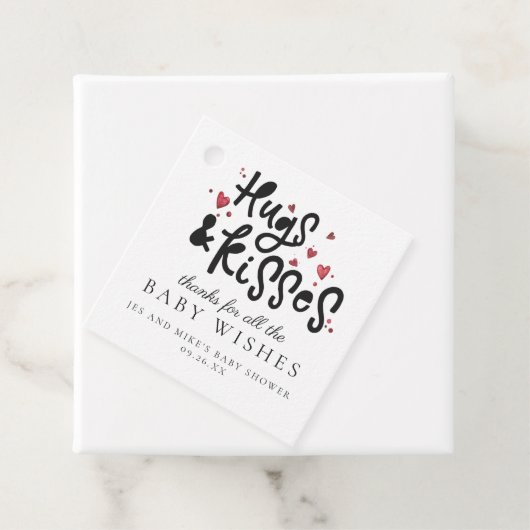 ハグとキス |ベビーシャワーメッセージカード フェイバータグ (インサイチュ)