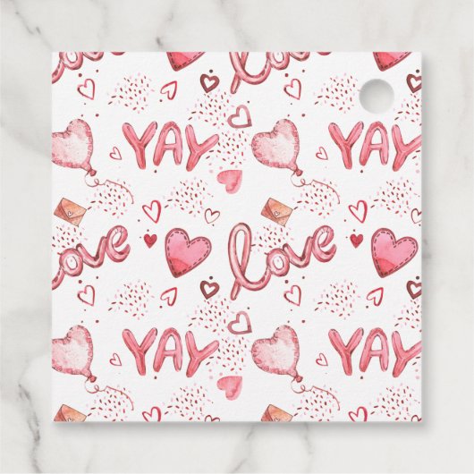 ハグとキス |ベビーシャワーメッセージカード フェイバータグ (裏面)