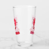 「ハグとキス」 | 可愛くて愛らしいピンクのハート タンブラーグラス (左)