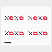 ハグとキス 楕円形シール (シート)