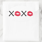 ハグとキス 楕円形シール (バッグ)