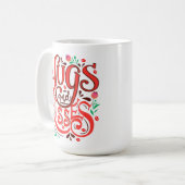 ハグとキス 陶器マグカップ - フラワー コーヒーマグカップ (正面左)