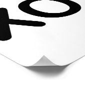 ハグとキスXOハートブラック ポスター (角)