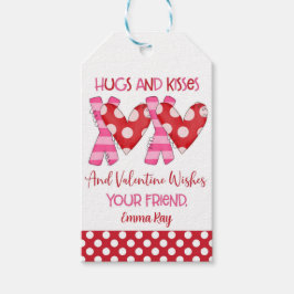 ハグとキスXOXOバレンタインメッセージカード ギフトタグ