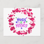 ハグとバレンタインのキス ポストカード (正面)