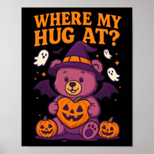 ハグどこ？かわいいハロウィンベア 怖い季節  ポスター