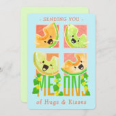 ハグのメロンを送る&キス |プン サンキューカード (正面/裏面)