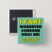 ハグの代わりにオナラ Funny Button Badge Pin 缶バッジ (正面&裏面)