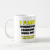 ハグの代わりにオナラ Funny Mug or Travel Mug コーヒーマグカップ (左)
