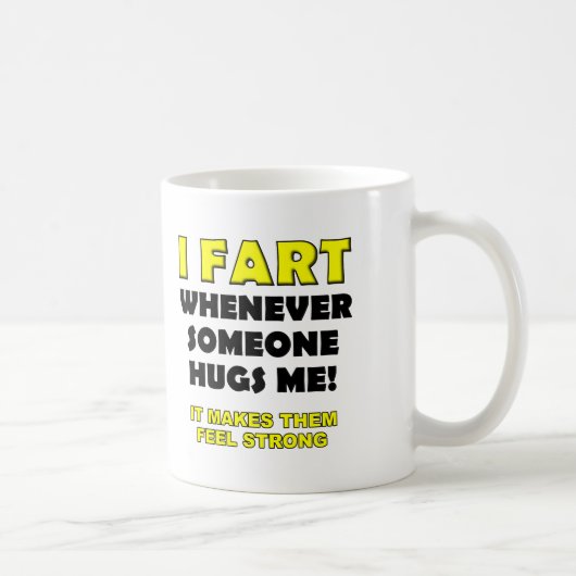 ハグの代わりにオナラ Funny Mug or Travel Mug コーヒーマグカップ (右)