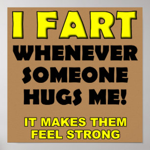 ハグの代わりにオナラ Funny Poster Sign ポスター