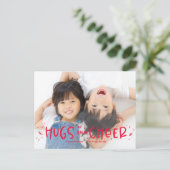 ハグの明るい編集可能なカラー写真祝日はがき シーズンポストカード (スタンド正面)