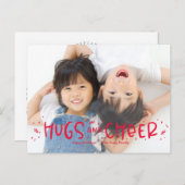 ハグの明るい編集可能なカラー写真祝日はがき シーズンポストカード (正面/裏面)