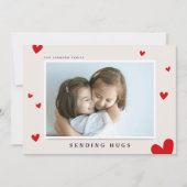 ハグの送信，赤いハート写真Valentines シーズンカード (正面)