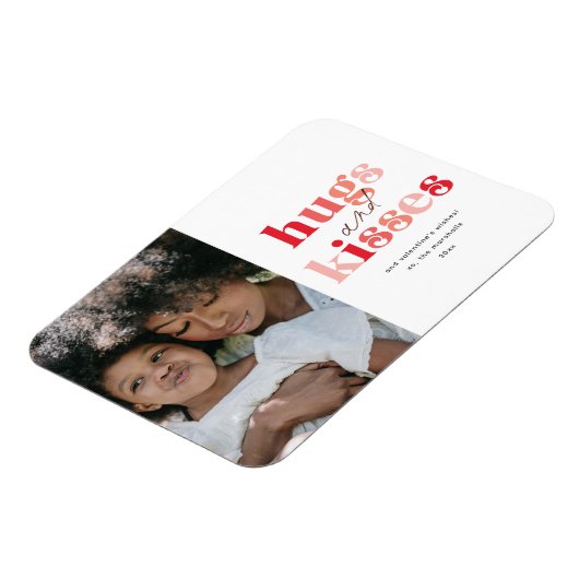 ハグはっきりしたとキス写真バレンタインデー マグネット (左側)