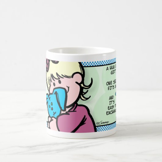 ハグは素晴らし贈り物… コーヒーマグカップ (中央)