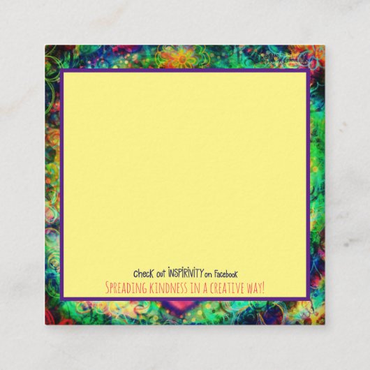 ハグを安全に送る」感動的なやさしいカード スクエア名刺 (裏面)