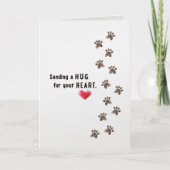 ハグを送るハートドッグロス悔やみや弔慰 カード (正面)