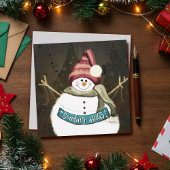 ハグを送る かわいい雪だるまのクリスマス シーズンカード