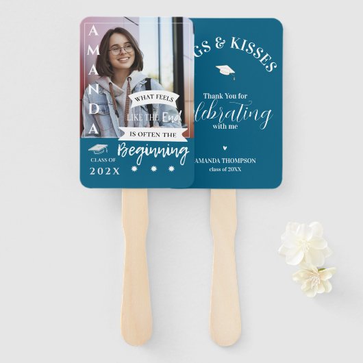 ハグキスフォト引用文クラス卒業ありがとう ハンドファン (正面&裏面)