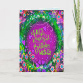 ハグキス誕生日ウィーズかわいらしフローラ カード (正面)