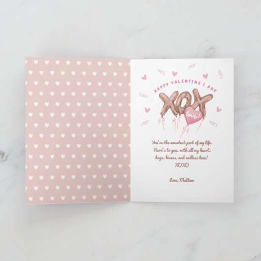 ハグキス&ラブフォイル風船バレンタインカード シーズンカード (内部)