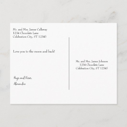 ハグズキュートグリーンアウタースペースエイリアンと宇宙船 ポストカード (裏面)