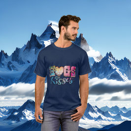 ハグズ&キスモダンロマンティックバレンタインデーおもしろい Tシャツ