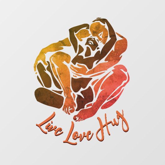 ハグデカールパーソナライズされたラブハグスウィンドウリッキング ウィンドウサイン (シート)