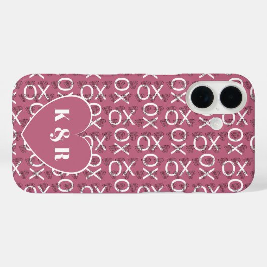ハグパーソナライズされたキスXOXOピンク Case-Mate iPhoneケース (裏面 (横))