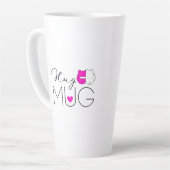 ハグマグ |ホットピンク |ハ与えグ |ハグを取得 カフェラテマグ (左アングル)