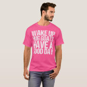 ハグヤギを起こす女の子のためのヤギ Tシャツ (正面フル)