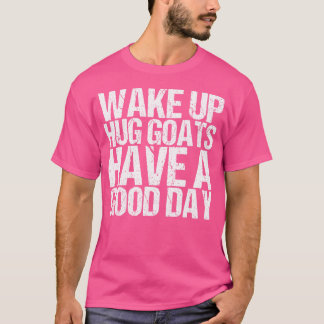 ハグヤギを起こす女の子のためのヤギ Tシャツ