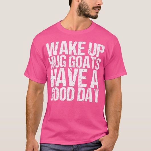 ハグヤギを起こす女の子のためのヤギ Tシャツ (正面)
