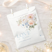 ハグローブ ブルー フラワーラブ イン ブルーム ブライダルシャワー フェイバーバッグ (クリップ留めされた状態)