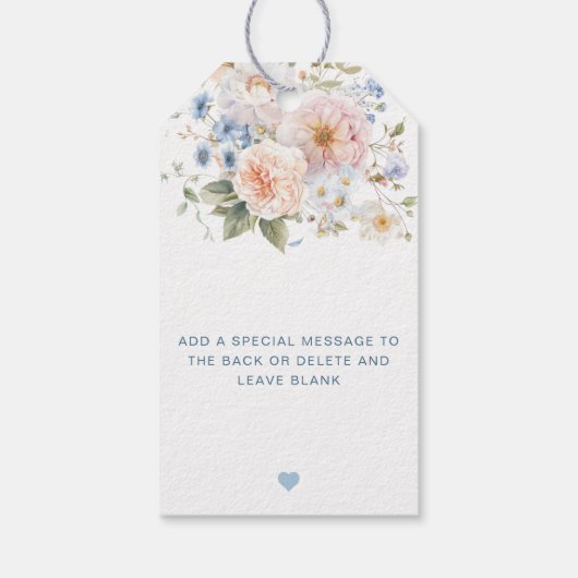 ハグローブ ブルー フローラル サンクス フェイバー ギフトタグ (裏面)