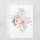 ハグローブ ブルー フローラル ベイビー イン ブルーム ベイビー シャワー 招待状 (裏面)