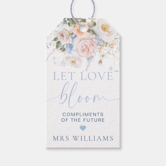 ハグローブ ブルー フローラル レット ラブ ブルーム フェイバー ギフト タグ (正面)