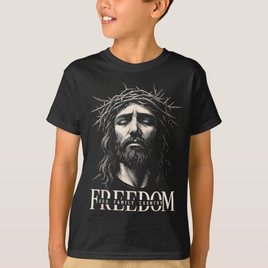 ハグヴィン・ドム・イエス・キリスト教・顔・王冠・神・家族C Tシャツ (正面)