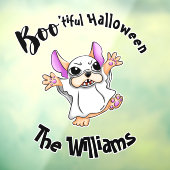 ハグ不気味:かわいいブルドッグブー幽霊ハロウィーン ウィンドウサイン (シート3)