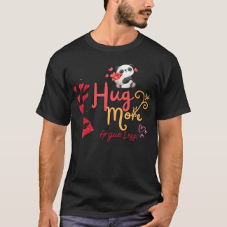 ハグ多め喧嘩少なめSで愛を表現する面白いデザイン Tシャツ