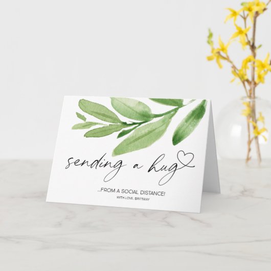 ハグ検疫の社会的距離を送信恋しく思する カード (黄色い花)