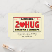 ハグ祖父母デイカードのライセンス カード (正面/裏面インサイチュ)