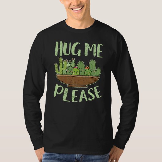 ハグ私お願いベビーサボス男性へ女性可愛い植物 Tシャツ (正面)