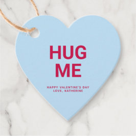 ハグ私の青いハートおもしろいかわいいバレンタインデー フェイバータグ