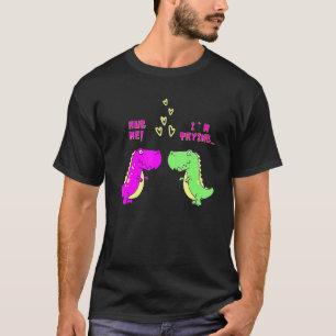 ハグ私はハートTレックス恐竜カップルVale試している Tシャツ