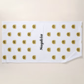 「ハグ絵文字パーソナライズされた」 ビーチタオル (正面)