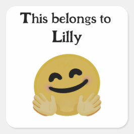 「ハグ絵文字」ステッパーソナライズされたカー スクエアシール