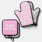 ハグ調理師オーブンミットとポットホルダー 鍋つかみ&鍋敷きセット (正面/裏面)